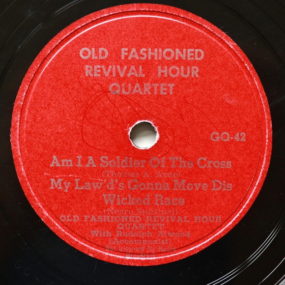 Old Fashioned Revival Hour Quartet - Rudolph Atwood *In The Garden* 10" Shellac - Picture 7 of 10